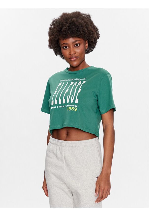 Ellesse T-Shirt Volia SGR17778 Zielony Regular Fit. Kolor: zielony. Materiał: bawełna
