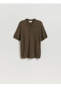 Reserved - Koszulka polo z wiskozą CIRCULOSE® - zielony. Typ kołnierza: polo. Kolor: zielony. Materiał: wiskoza #1