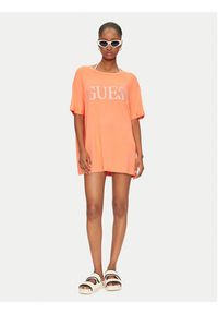 Guess T-Shirt E5GI07 K68D2 Pomarańczowy Regular Fit. Kolor: pomarańczowy. Materiał: wiskoza #3