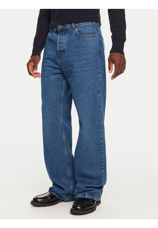 AMI PARIS - AMI Paris Jeansy HTR450.DE0031 Granatowy Large Fit. Kolor: niebieski