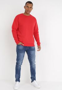 Born2be - Czerwona Bluza Hypnol. Typ kołnierza: bez kaptura. Kolor: czerwony. Materiał: jeans, dzianina, polar. Styl: klasyczny #2