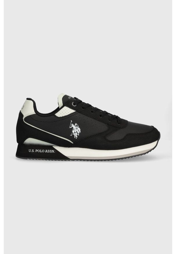 U.S. Polo Assn. sneakersy NOBIL kolor czarny NOBIL003M/CHY4. Nosek buta: okrągły. Zapięcie: sznurówki. Kolor: czarny. Materiał: guma