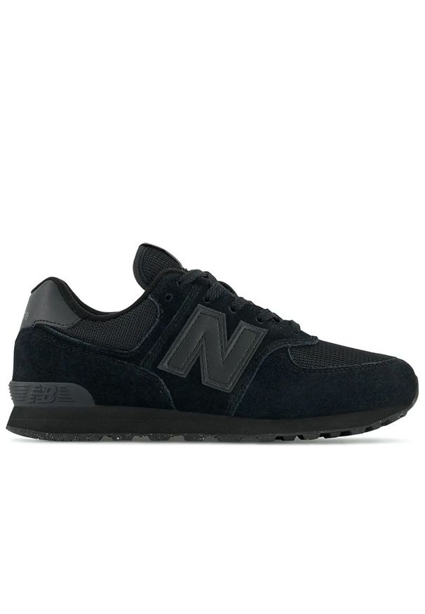 Buty New Balance GC574EVE - czarne. Okazja: na co dzień. Kolor: czarny. Materiał: guma, syntetyk, zamsz, materiał. Szerokość cholewki: normalna. Model: New Balance 574