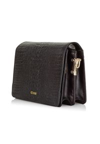 Ochnik - Skórzana listonoszka damska. Kolor: brązowy. Wzór: motyw zwierzęcy. Materiał: skórzane. Styl: elegancki. Rodzaj torebki: na ramię #2