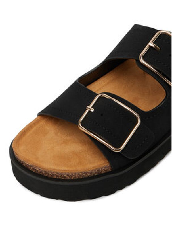 DeeZee Klapki CEO-LB-P2181 Czarny. Kolor: czarny. Materiał: skóra