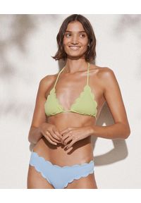 MARYSIA SWIM - Trójkątny top od bikini Broadway. Kolor: zielony. Materiał: nylon, tkanina