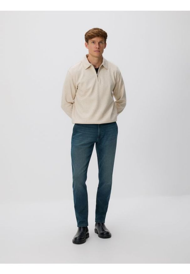 Reserved - Jeansy slim fit z efektem sprania - indigo jeans