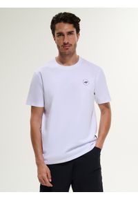 4f - 4F T-shirt relaxed z nadrukiem męski - biały M. Okazja: na co dzień. Kolor: biały. Materiał: materiał, bawełna, dzianina. Wzór: nadruk. Styl: casual #1