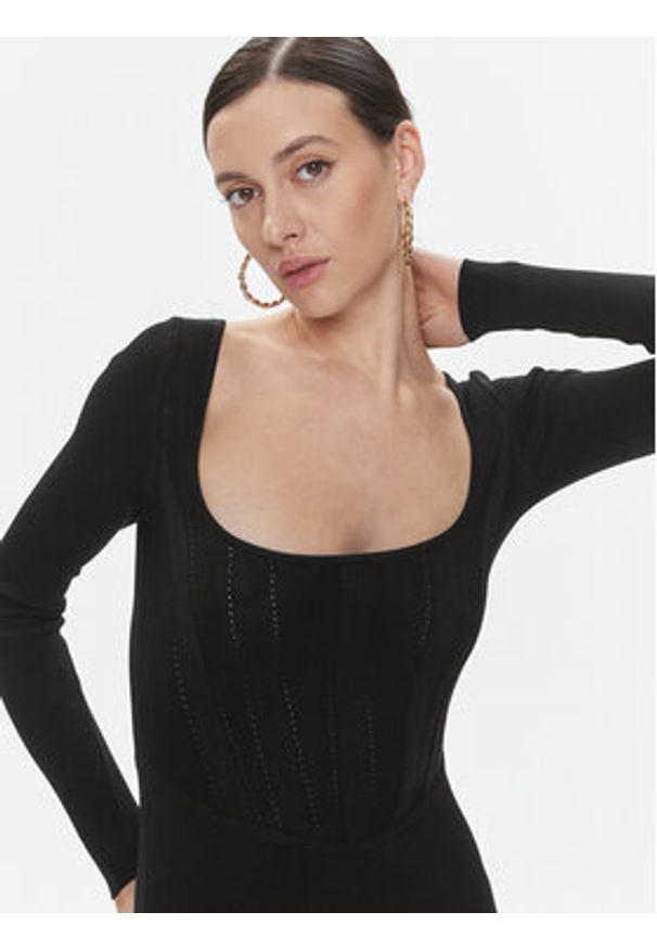 Pinko Sukienka dzianinowa Cavallo 101856 A16N Czarny Slim Fit. Kolor: czarny. Materiał: syntetyk