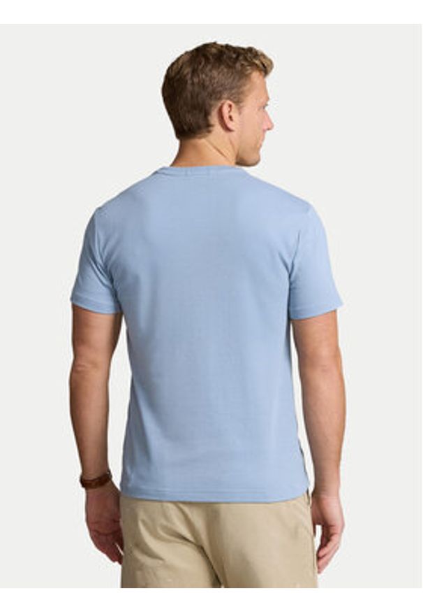 Polo Ralph Lauren T-Shirt 710740727080 Błękitny Slim Fit. Typ kołnierza: polo. Kolor: niebieski. Materiał: bawełna