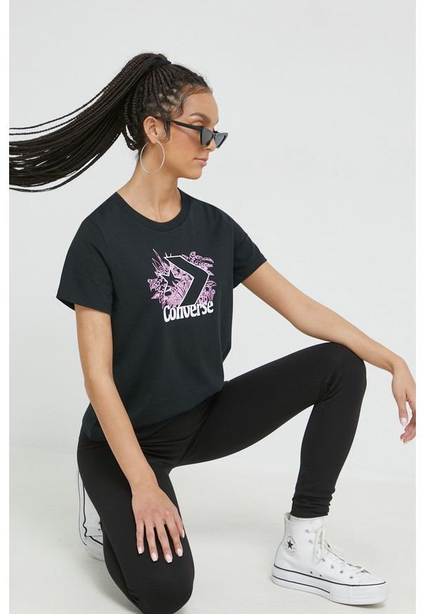 Tommy Jeans legginsy damskie kolor czarny z aplikacją. Kolor: czarny. Materiał: poliester, dzianina. Wzór: aplikacja