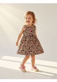 Sinsay - Sukienka z motywem panterki Minnie Mouse - beżowy. Kolor: beżowy. Wzór: motyw zwierzęcy, motyw z bajki #1