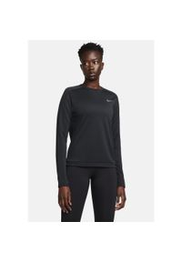 Koszulka treningowa damska Nike Pacer Crew. Kolor: czarny. Długość rękawa: długi rękaw. Długość: długie. Sport: bieganie