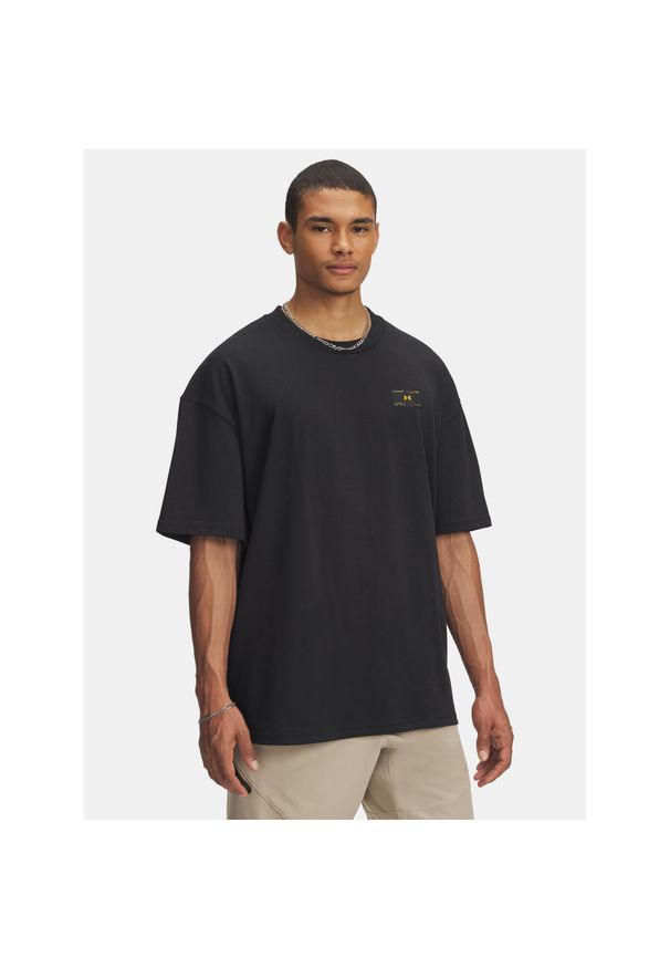 Koszulka Under Armour Woven Label Heavyweight. Kolor: czarny. Sport: fitness