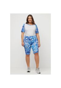 ULLA POPKEN - Damskie Kolarzówki wkładka kamuflaż kieszeń odblaski. Kolekcja: plus size. Kolor: biały. Materiał: elastan, poliester, materiał. Długość: krótkie. Sport: kolarstwo