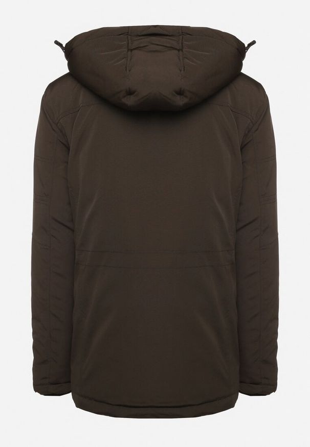 Born2be - Ciemnozielona Kurtka Zimowa z Ociepleniem i Odpinanym Kapturem oraz Kieszeniami Izalinda. Okazja: na co dzień, na spacer. Kolor: zielony. Materiał: tkanina, jeans. Sezon: zima. Styl: casual, klasyczny