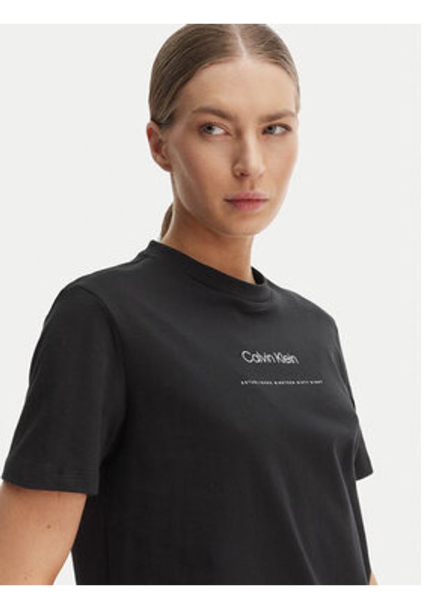 Calvin Klein Jeans T-Shirt Classic LV047C811G Czarny Regular Fit. Kolor: czarny. Materiał: bawełna