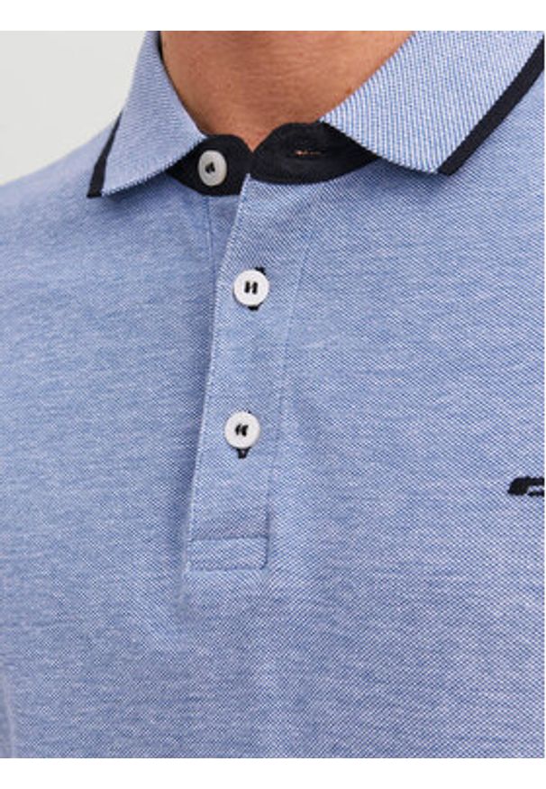 Jack & Jones - Jack&Jones Polo Paulos 12136668 Niebieski Slim Fit. Typ kołnierza: polo. Kolor: niebieski. Materiał: bawełna