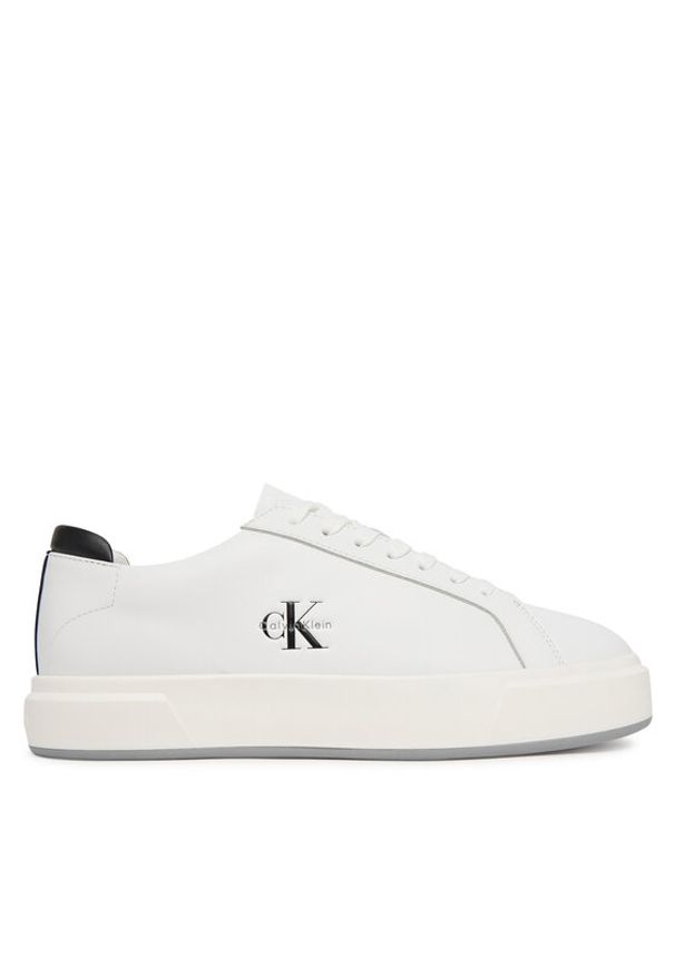 Calvin Klein Sneakersy Basket Cupsole Laceup Lth Ml YM0YM01460 Biały. Kolor: biały. Materiał: skóra