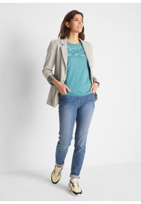 bonprix - Shirt z krótkim rękawem i nadrukiem z motywem kota. Kolor: niebieski. Materiał: bawełna. Długość rękawa: krótki rękaw. Długość: krótkie. Wzór: nadruk #3