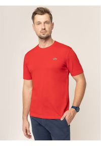 Lacoste T-Shirt TH7618 Czerwony Regular Fit. Kolor: czerwony. Materiał: bawełna