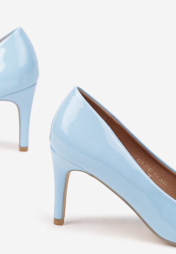 Renee - Niebieskie Szpilki Vices w Klasycznym Stylu Naolita. Kolor: niebieski. Wzór: aplikacja, gładki. Obcas: na szpilce. Styl: klasyczny