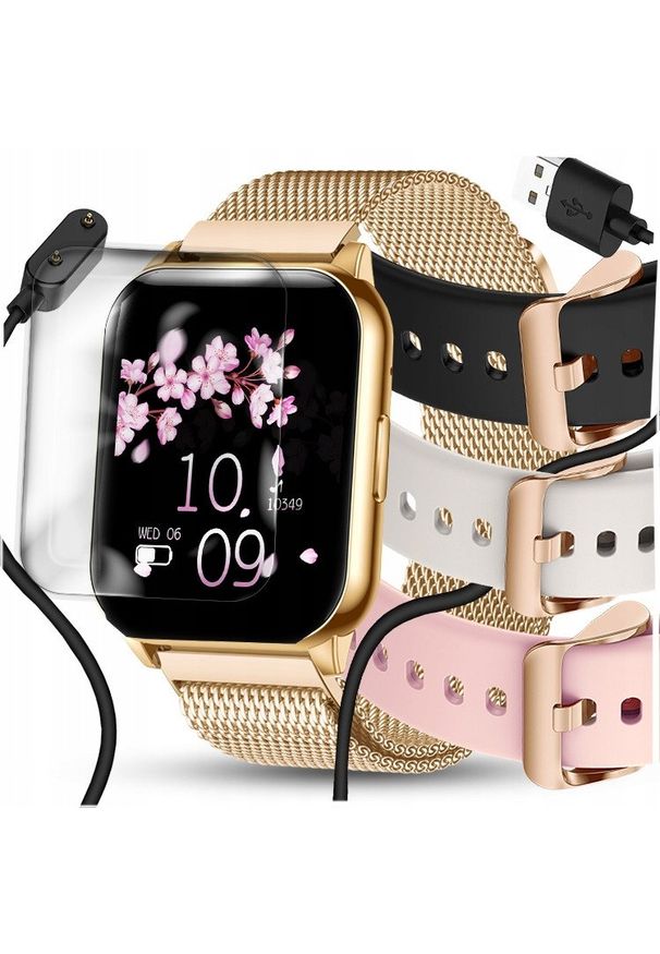 WonderWatch - SMARTWATCH ZEGAREK DAMSKI Z FUNKCJA ROZMOWY SPORT ZDROWIE ZLOTY DAMSKIE. Rodzaj zegarka: smartwatch. Styl: sportowy