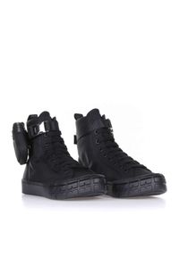 prada - PRADA - Czarne wysokie sneakersy z nylonowym etui. Wysokość cholewki: przed kolano. Kolor: czarny. Materiał: nylon. Szerokość cholewki: normalna #3