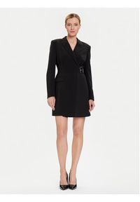 Karl Lagerfeld - KARL LAGERFELD Sukienka koktajlowa A4W13023 Czarny Slim Fit. Typ kołnierza: dekolt w karo. Kolor: czarny. Materiał: lyocell. Styl: wizytowy #5
