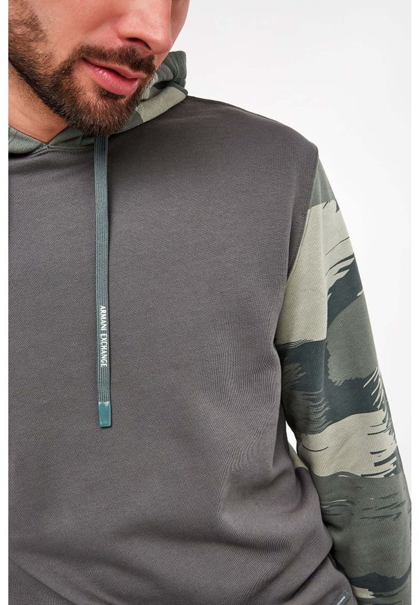 Armani Exchange - Bluza ARMANI EXCHANGE. Typ kołnierza: kaptur. Długość rękawa: długi rękaw. Długość: długie. Wzór: nadruk