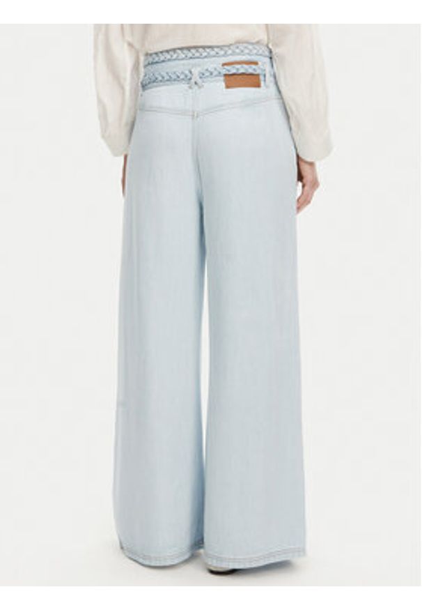 Munthe Jeansy Fedumo 251140825110 Błękitny Wide Leg. Kolor: niebieski