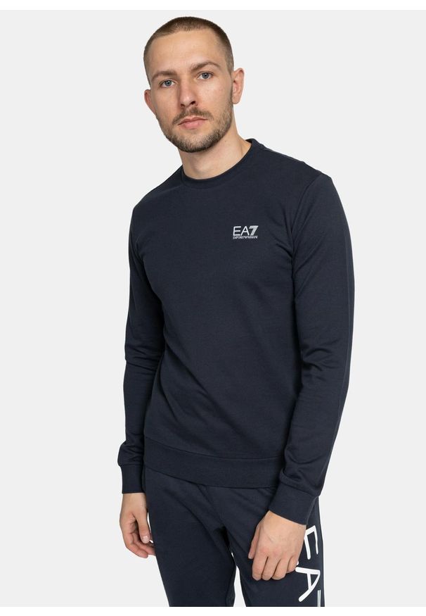 Bluza męska EA7 Emporio Armani (8NPM52 PJ05Z 0578). Okazja: na co dzień. Kolor: niebieski. Materiał: bawełna. Styl: sportowy, casual, klasyczny