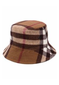 Burberry - BURBERRY - Wełniany kapelusz w kratkę. Kolor: brązowy. Materiał: wełna. Wzór: kratka. Styl: elegancki, vintage #2