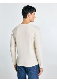 Big-Star - Bluzka męska z długim rękawem kremowa Merrts 103. Okazja: na co dzień, do pracy. Kolor: kremowy. Materiał: skóra, dzianina, jeans. Długość rękawa: długi rękaw. Długość: długie. Styl: casual #3