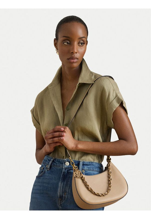 Lauren Ralph Lauren - LAUREN RALPH LAUREN Torebka 431P11747005 Beżowy. Kolor: beżowy. Materiał: skórzane