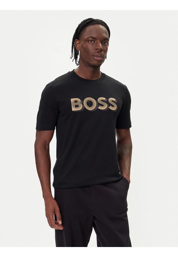 BOSS T-Shirt H-Thompson 656 50551902 Czarny Regular Fit. Kolor: czarny. Materiał: bawełna