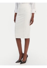 Elisabetta Franchi Spódnica ołówkowa GO-159-61E2-V360 Écru Regular Fit. Kolor: kremowy. Materiał: syntetyk #1