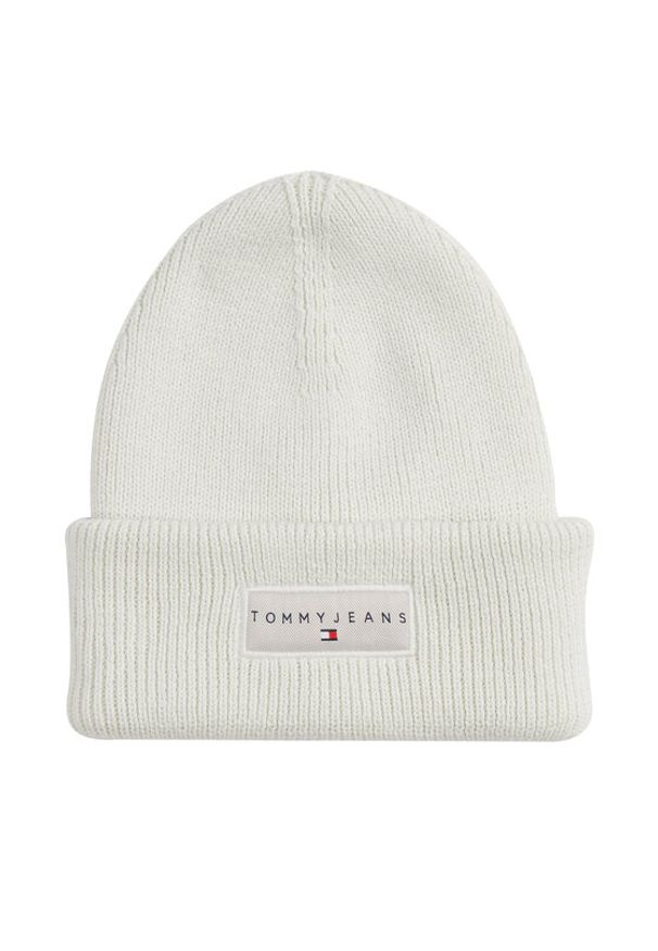 Tommy Jeans Czapka Tjw Linear Beanie AW0AW17913 Biały. Kolor: biały. Materiał: materiał, bawełna