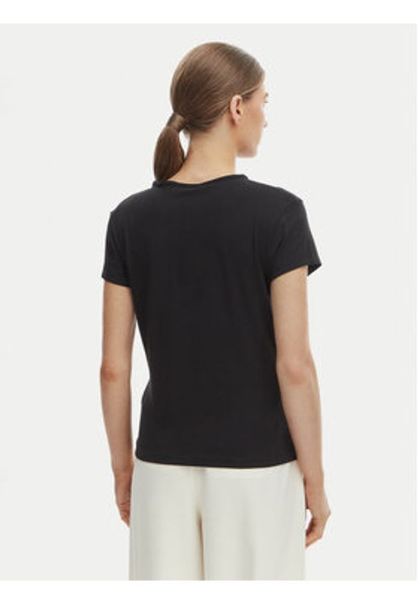 TOMMY HILFIGER - Tommy Hilfiger T-Shirt WW0WW48710 Czarny Slim Fit. Kolor: czarny. Materiał: bawełna