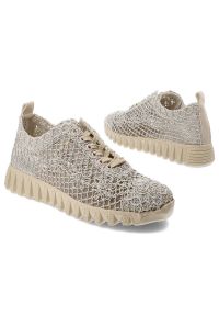 Beżowe Półbuty Artiker Modne Obuwie Damskie. Zapięcie: sznurówki. Kolor: beżowy. Materiał: materiał, koronka #6