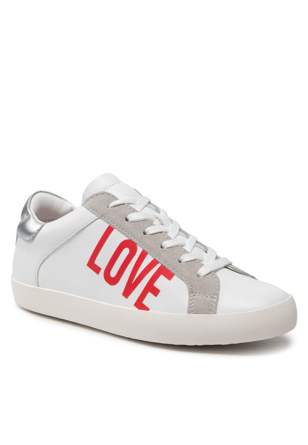 Love Moschino - Sneakersy LOVE MOSCHINO JA15532G0EIAC10A Bianco/Argento. Kolor: biały. Materiał: skóra