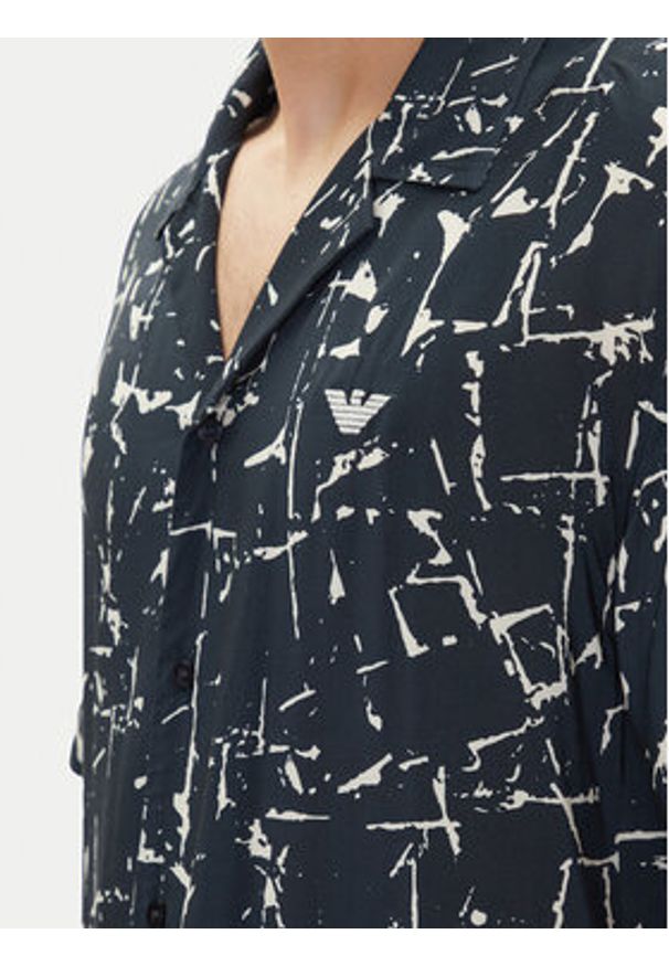 Emporio Armani Koszula EM000593 AF12351 FB070 Granatowy Regular Fit. Kolor: niebieski. Materiał: wiskoza