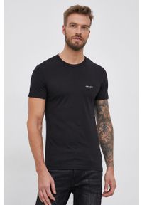 VERSACE - Versace T-shirt (2-pack) męski kolor czarny gładki. Okazja: na co dzień. Kolor: czarny. Materiał: dzianina. Wzór: gładki. Styl: casual #2