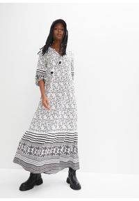 bonprix - Długa sukienka z lejącej wiskozy. Kolor: biały. Materiał: wiskoza. Sezon: lato. Długość: maxi #1
