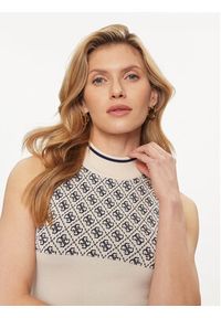 Guess Bluzka Lise W3YR26 Z37K0 Beżowy Regular Fit. Kolor: beżowy. Materiał: syntetyk, wiskoza