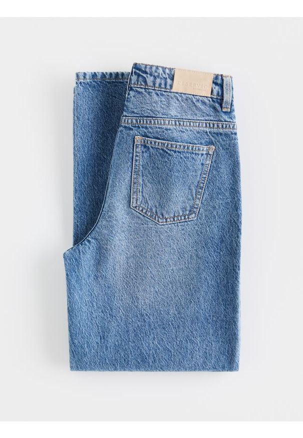 Reserved - Jeansy wide leg - niebieski. Kolor: niebieski