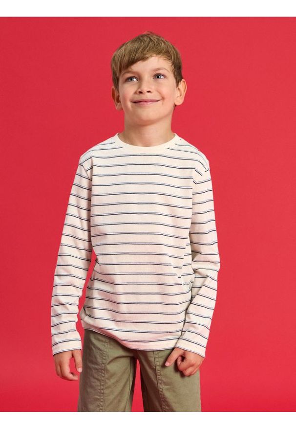 Sinsay - Koszulka z długimi rękawami w paski - wielobarwny. Długość rękawa: długi rękaw. Długość: długie. Wzór: paski