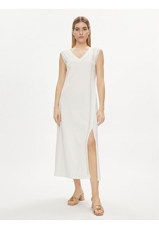Liu Jo Sport Sukienka codzienna TA4262 JS088 Biały Regular Fit. Okazja: na co dzień. Kolor: biały. Materiał: bawełna. Typ sukienki: sportowe, proste. Styl: sportowy, casual