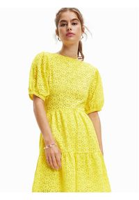 Desigual Sukienka codzienna Limon 23SWVW85 Żółty Regular Fit. Okazja: na co dzień. Kolor: żółty. Materiał: bawełna. Typ sukienki: proste. Styl: casual