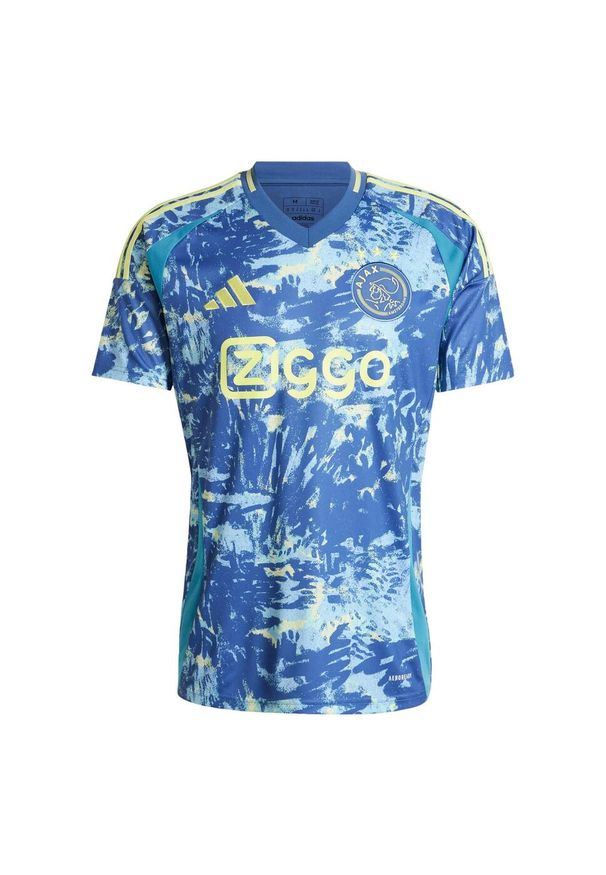 Adidas - Koszulka Ajax Amsterdam 24/25 Away. Kolor: niebieski. Materiał: materiał. Sport: piłka nożna